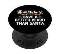 Más probabilidades de Tener Mejor Barba Que Papá Noel Navidad Divertida PopSockets PopGrip Adhesivo