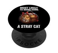 Más probabilidades de traer a casa un Gato Callejero Navidad PopSockets PopGrip Adhesivo