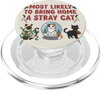 Más probabilidades de traer a casa un Gato Callejero Rescate de Navidad PopSockets PopGrip para MagSafe