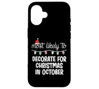 Más Probable Decorar para Navidad Octubre Navidad Match Mujeres Carcasa para iPhone 16