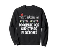 Más Probable Decorar para Navidad Octubre Navidad Match Mujeres Sudadera