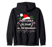 Más Probable Que comience Todos los Pijamas navideños de la Familia Shenanigans Sudadera con Capucha