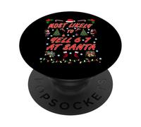 Más Probable Que grite 6 7 en Santa, diseño navideño PopSockets PopGrip Adhesivo