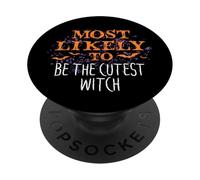 Más probable que Halloween sea la bruja más linda a juego PopSockets PopGrip Adhesivo
