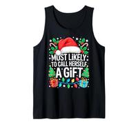 Más Probable Que se Llame a sí Misma una Camisa de Regalo a Juego de Navidad Camiseta sin Mangas