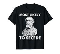 Más Probable Que separe la Guerra Civil Historia Humor Retrato Arte Camiseta gráfica económica, Hombre, Negro, M