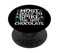 Más Probable Que Spike The Hot Chocolate Funny Christmas PopSockets PopGrip Adhesivo