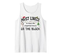 Más Probable Que Tenga el diseño Festivo de la casa más Brillante en Bloque Camiseta sin Mangas