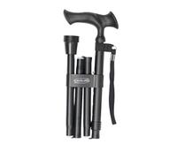 MAS Que AYUDAS - Bastón para Mayores y Adultos Ergo, Plegable y Portátil, Altura Ajustable 84-94 cm, Puño Ergonómico, Bastón para Caminar y Pasear, 320 g, Negro