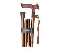MAS Que AYUDAS - Bastón para Mayores y Adultos Ergo, Plegable y Portátil, Altura Ajustable 84-94 cm, Puño Ergonómico, Bastón para Caminar y Pasear, 320 g, Marrón