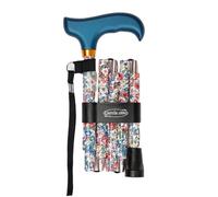 MAS QUE AYUDAS - Bastón para Mayores y Adultos Mini, Plegable y Portátil, Altura Ajustable 84-92 cm, Puño de Madera, Bastón para Caminar y Pasear, 380 g, Turquesa