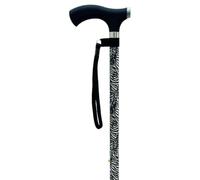 MAS QUE AYUDAS - Bastón para Mayores y Adultos Slim, Aluminio, Extensible y Portátil, Altura Ajustable 76-99 cm, Puño Antideslizante, Bastón para Caminar y Pasear, 300 g, Cebra