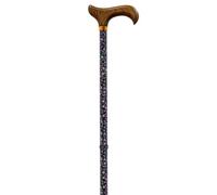 MAS QUE AYUDAS - Bastón para Mayores y Adultos Smart, Aluminio, Extensible y Portátil, Altura Ajustable 76-99 cm, Puño de Madera, Bastón para Caminar y Pasear, 320 g, Morado