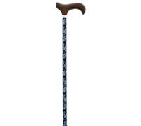 MAS QUE AYUDAS - Bastón para Mayores y Adultos Smart, Aluminio, Extensible y Portátil, Altura Ajustable 76-99 cm, Puño de Madera, Bastón para Caminar y Pasear, 320 g, Azul