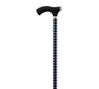 MAS QUE AYUDAS - Bastón para Mayores y Adultos Soft Touch, Aluminio, Extensible y Portátil, Altura Ajustable 76-99 cm, Puño de Silicona, Bastón para Caminar y Pasear, 300 g, Azul