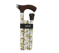 MAS QUE AYUDAS - Bastón para Mayores y Adultos Soft Touch, Plegable y Portátil, Altura Ajustable 84-94 cm, Puño de Silicona, Bastón para Caminar y Pasear, 320 g, Flores Verde