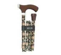 MAS QUE AYUDAS - Bastón para Mayores y Adultos Soft Touch, Plegable y Portátil, Altura Ajustable 84-94 cm, Puño de Silicona, Bastón para Caminar y Pasear, 320 g, Flores Negro