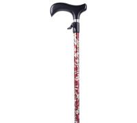 MAS QUE AYUDAS - Bastón para Mayores y Adultos Stand Up, Aluminio, Extensible y Antideslizante, Altura Ajustable 63-101 cm, Puño de Madera, Bastón para Caminar y Pasear, 350 g, Rojo
