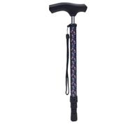 MAS QUE AYUDAS - Bastón Telescópico Extensible Easy, Plegado Rápido sin Esfuerzo, Altura Ajustable 74-91 cm, Puño de Madera, Bastón para Caminar y Pasear, 320 g, Azul