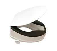 MAS QUE AYUDAS - Elevador WC Adulto 10 cm, con Tapa, Tacto Suave y Antideslizante, Alzador para Inodoros Ovalados, Fácil Instalación, Ideal para Personas con Movilidad Reducida