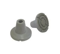 MAS QUE AYUDAS - Pack 2 Conteras para Bastones y Muletas, Base Ancha 19 mm, Antideslizantes y Autoportantes, Alto Grado de Amortiguación, Punta de Repuesto para Bastones, Gris