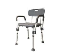 MAS QUE AYUDAS - Silla para Ducha con Reposabrazos, 70-80 cm, Asiento Ajustable, Antideslizante, Silla de Baño para Adultos y Personas con Movilidad Reducida, Gris