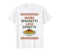 Más Spaghetti Menos Upsetti Divertido Amante de la Pasta Tablero de ajedrez Camiseta