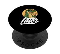 Más tarde Funny Alligator Pun PopSockets PopGrip Adhesivo
