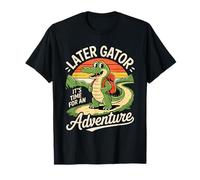 Más tarde Gator Funny Cocodrilo Aventura para Niños Viajes Diversión Camiseta
