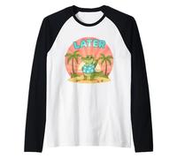 Más Tarde Gator Sunshine y Summer Vibes Último día de Clases Camiseta Manga Raglan
