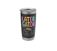 Más tarde Gator Último día de escuela Maestro Nos vemos más tarde verano Vaso térmico de acero inoxidable de doble pared