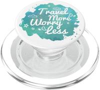 Más Viajar Menos Preocupación Declaración Viajero Vacaciones Divertido PopSockets PopGrip para MagSafe