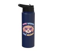 Más Weenies Menos Meanies Lindo Dachshund Dog Lover Stainless Steel Insulated Water Bottle