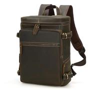 Masa Kawa Mochila vintage de cuero de grano completo para hombre, se adapta a laptop de 15.6 pulgadas, color marrón, mochila de viaje casual, B1, M, Mochila para portátil