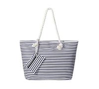 MASADA Bolso de playa grande impermeable con cremallera Small blue stripes
