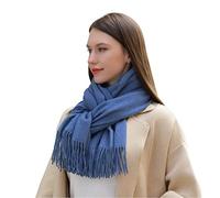 MASADA Bufanda de invierno para mujer cálida y suave XXL 200 x 70 cm - Azul
