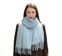 MASADA Bufanda de invierno para mujer cálida y suave XXL 200 x 70 cm - Azul claro