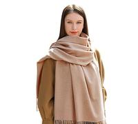 MASADA Bufanda de invierno para mujer cálida y suave XXL 200 x 70 cm - Beis