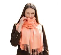 MASADA Bufanda de invierno para mujer cálida y suave XXL 200 x 70 cm - Color salmón