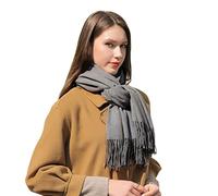 MASADA Bufanda de invierno para mujer cálida y suave XXL 200 x 70 cm - Gris