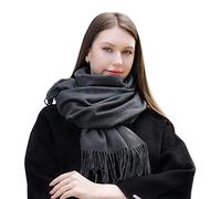 MASADA Bufanda de invierno para mujer cálida y suave XXL 200 x 70 cm - Gris oscuro