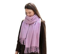 MASADA Bufanda de invierno para mujer cálida y suave XXL 200 x 70 cm - Lila