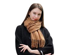 MASADA Bufanda de invierno para mujer cálida y suave XXL 200 x 70 cm - Marrón claro