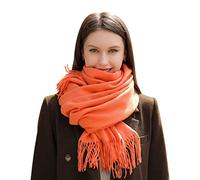 MASADA Bufanda de invierno para mujer cálida y suave XXL 200 x 70 cm - Naranja