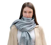 MASADA Bufanda de invierno para mujer cálida y suave XXL 200 x 70 cm - Paloma azul