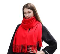 MASADA Bufanda de invierno para mujer cálida y suave XXL 200 x 70 cm - Rojo