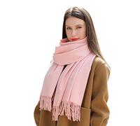 MASADA Bufanda de invierno para mujer cálida y suave XXL 200 x 70 cm - Rosa empolvado