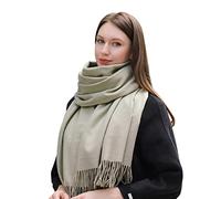 MASADA Bufanda de invierno para mujer cálida y suave XXL 200 x 70 cm - Verde lima