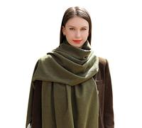 MASADA Bufanda de invierno para mujer cálida y suave XXL 200 x 70 cm - Verde oscuro
