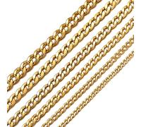 MASADA Collar de acero inoxidable para hombre de fina a masiva cadena ancha de plata y oro